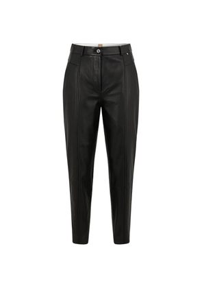 BOSS seam-detail leather trousers - Black