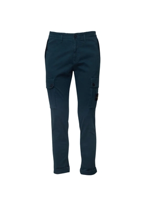 Stone Island 3100034 stretch organic broken twill cotton old-effect pants - Green