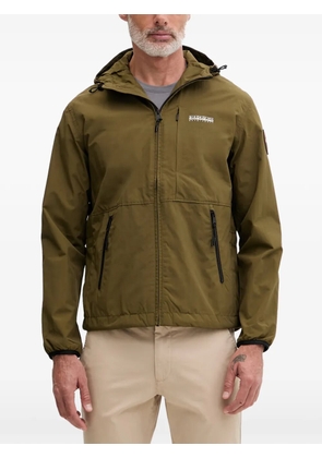 Napapijri logo-patch hooded jacket - Green