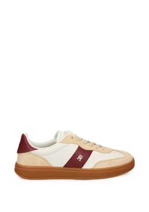 Tommy Hilfiger suede-panelled leather sneakers - White
