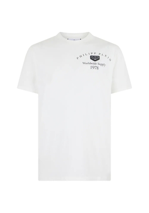 Philipp Plein logo-patch jersey T-shirt - White