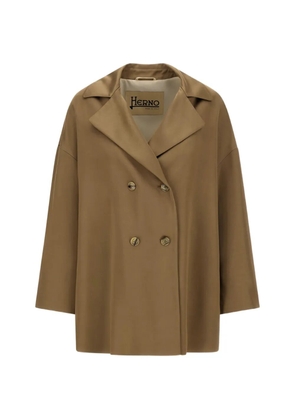Herno lapel double-breasted pea coat - Neutrals