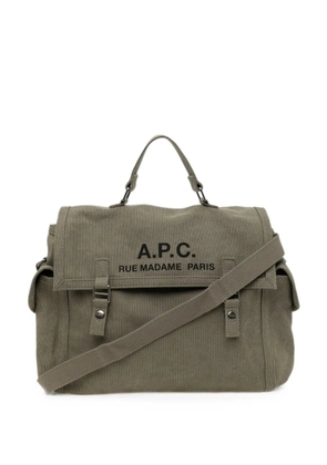 A.P.C. logo-print shoulder bag - Green