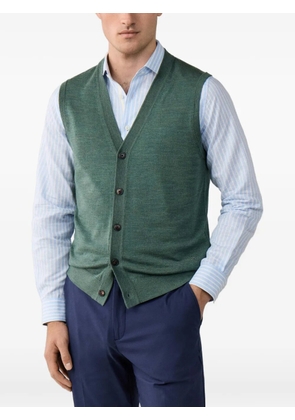 Hackett London button-up knitted vest - Green