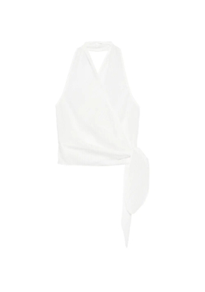 St. Agni pinstripe wrap top - White