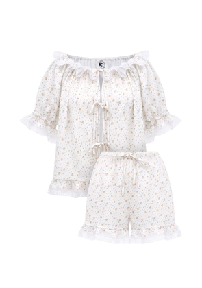 Sleeper Romantica floral-print pajamas - White