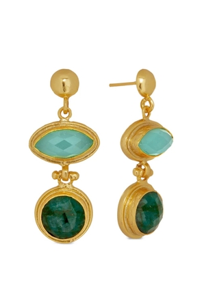 Ottoman Hands Melis aqua emerald drop earrings - Gold