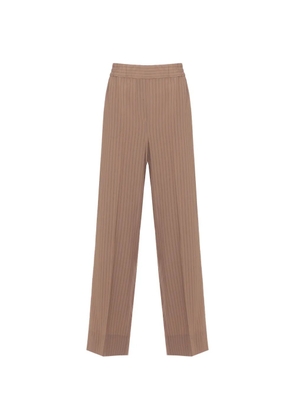 EMME pinstripe-pattern wide-leg trousers - Brown