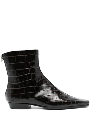 TOTEME The Western crocodile-effect boots - Brown