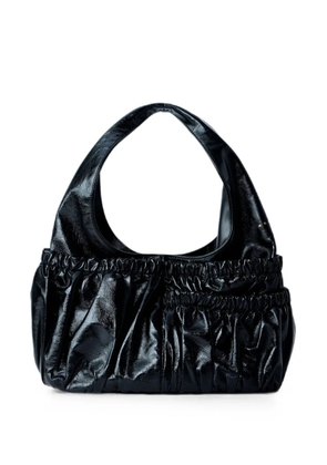 Marni gathered leather tote bag - Black