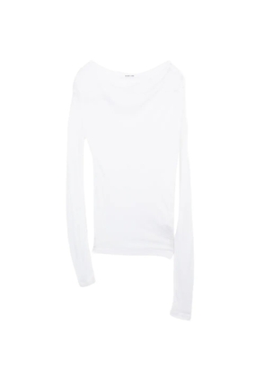 Helmut Lang twisted long-sleeve sheer top - White