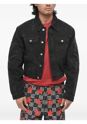 Off-White denim jacket garmdyed with rear zip - Black