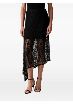 GUESS USA asymmetric lace-overlay skirt - Black