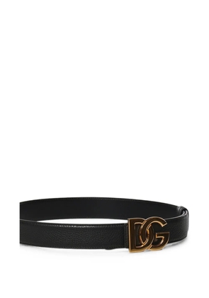 Dolce & Gabbana DG logo leather belt - Black