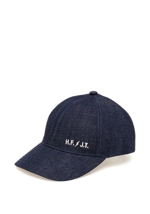 A.P.C. logo-embroidered denim cap - Blue