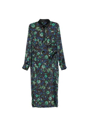 sacai floral-print ruffled dress - Brown