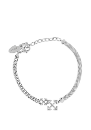 Off-White Arrows-motif curb-link bracelet - Silver