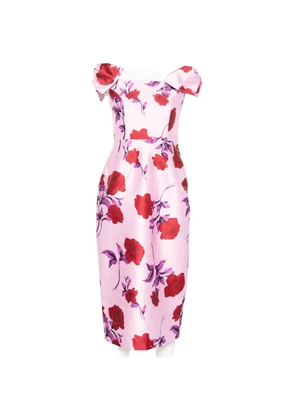 Rebecca Vallance Melora bow-detail floral-print midi dress - Pink