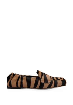 Stuart Weitzman Bryant zebra-print loafers - Brown