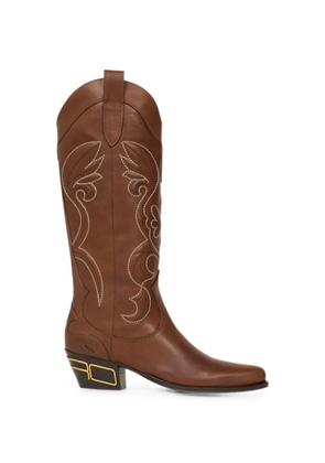 ETRO Texan-style leather boots - Brown