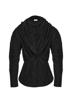 Magda Butrym draped hooded shirt - Black