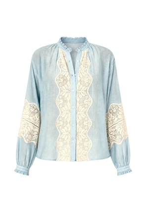 Alix of Bohemia Poet lace-trim blouse - Blue