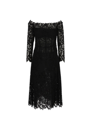 FENDI black macramé lace dress