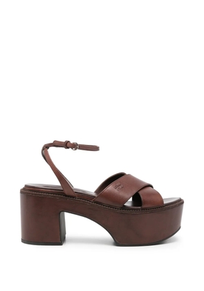 Miu Miu criss-cross platform sandals - Brown