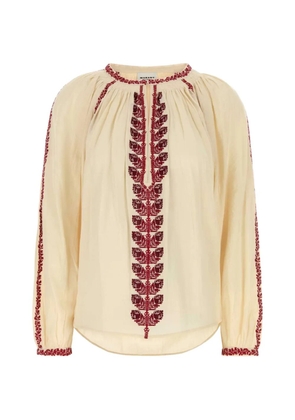 ISABEL MARANT Lena embroidered cotton blouse - Neutrals