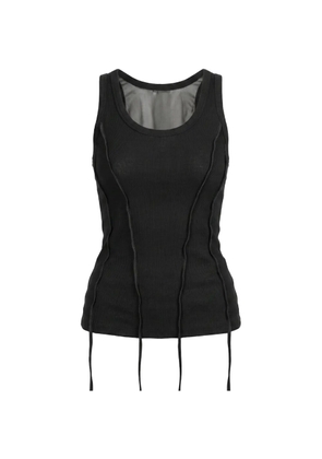 Masnada strap-detail fine-ribbed tank top - Black