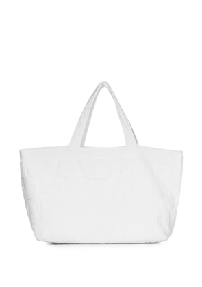 DSQUARED2 logo-embossed cotton-terry tote bag - White