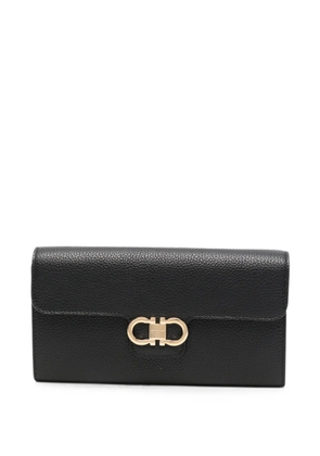 Ferragamo Double Gancini leather clutch bag - Black