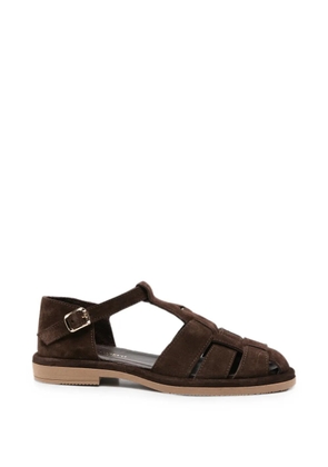 SERGIO MORETTI FIRENZE suede caged sandals - Brown