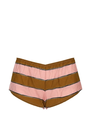 Laura Urbinati silk striped pyjamas - Brown