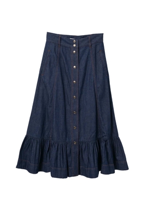 ZIMMERMANN button-front ruffled skirt - Blue