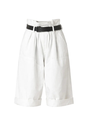 Y's belted paperbag-waist trousers - White