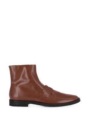 Tod's leather penny ankle boots - Brown