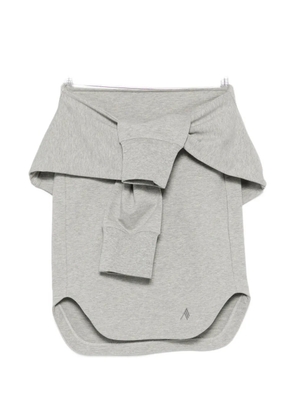 The Attico logo-embroidered sweater-tie mini skirt - Grey