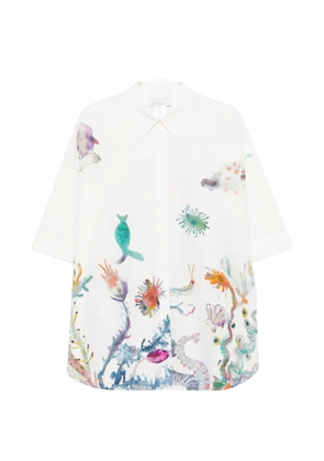 Marina Rinaldi x Teresa Maccapani Mrnalaggio illustrative-print shirt - White
