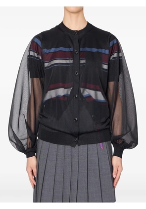 Kolor striped cardigan - Black