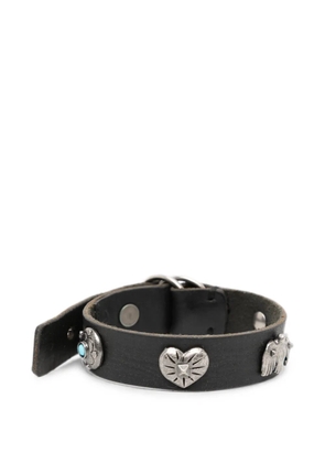Valentino Garavani embellished leather bracelet - Black