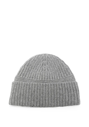 Miu Miu logo-patch ribbed-knit wool beanie - Grey