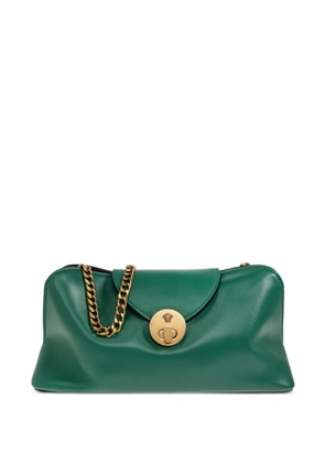 Versace small logo-plaque leather shoulder bag - Green