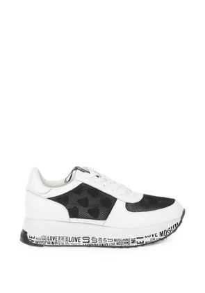 Moschino mesh-panel leather sneakers - White
