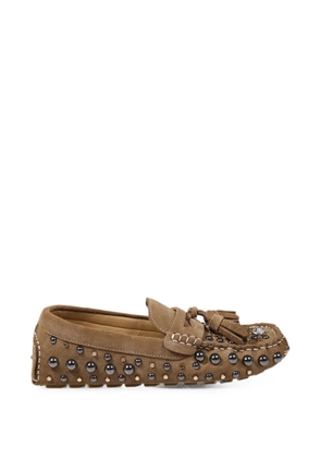 strategia shoes stud-embellished tassel loafers - Brown