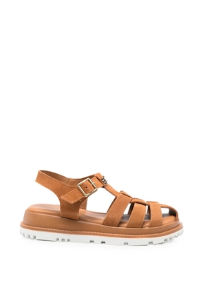 SERGIO MORETTI FIRENZE buckle-fastening leather sandals - Brown