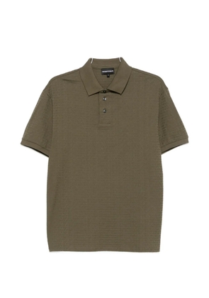 Emporio Armani logo-jacquard short-sleeves polo shirt - Green