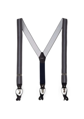 Hackett London Central Stripe leather-trim braces - Grey