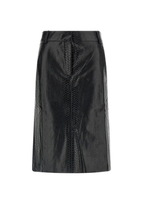 THE ANDAMANE New Xania snake-effect midi skirt - Black
