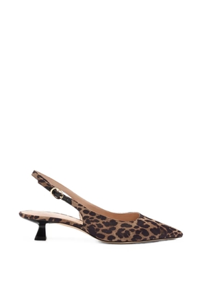 Stuart Weitzman Stuart Sculpt leopard-print slingback pumps - Brown